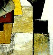 Kazimir Malevich detail of portrait of the composer matiushin, oil on canvas